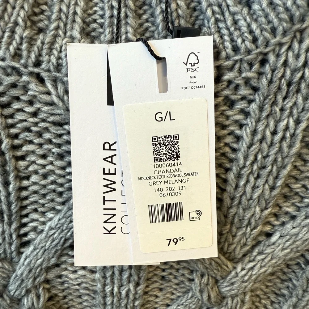 Dynamite Textured Wool-Blend Sweater Grey NWT - Picture 6 of 6